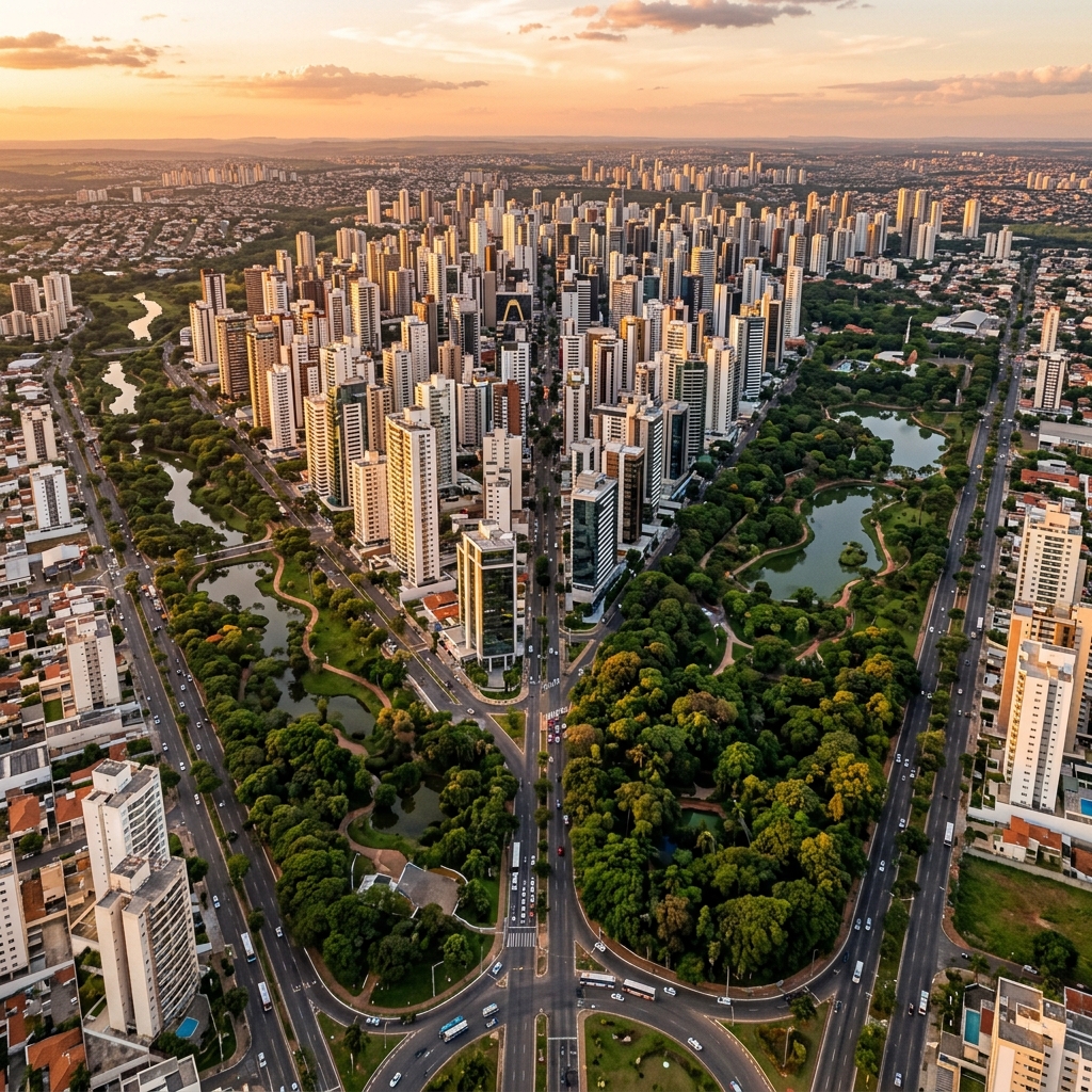 Planned urban layout of Goiânia visually paralleling Dallas, TX - Retire Brazil City Intelligence