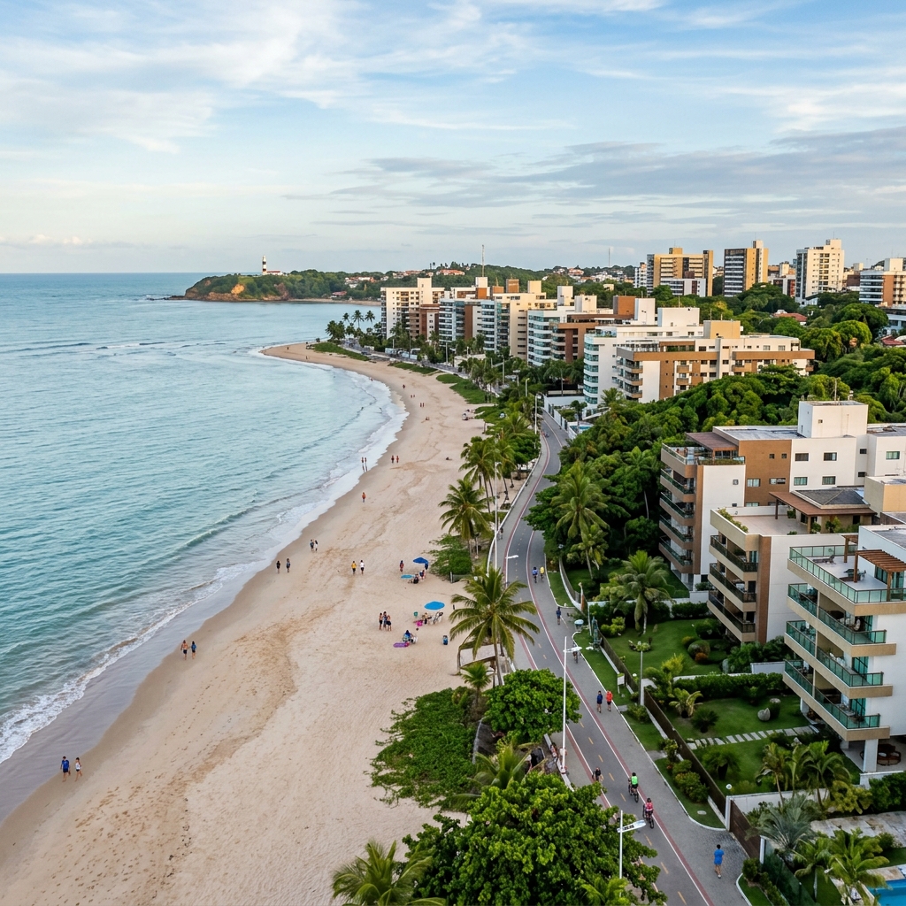 Skyline of João Pessoa beach visually paralleling Virginia Beach, VA - Retire Brazil City Intelligence