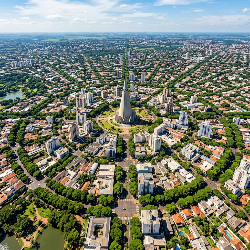 Modern urban canopy of Maringá visually paralleling Charlotte, NC - Retire Brazil City Intelligence