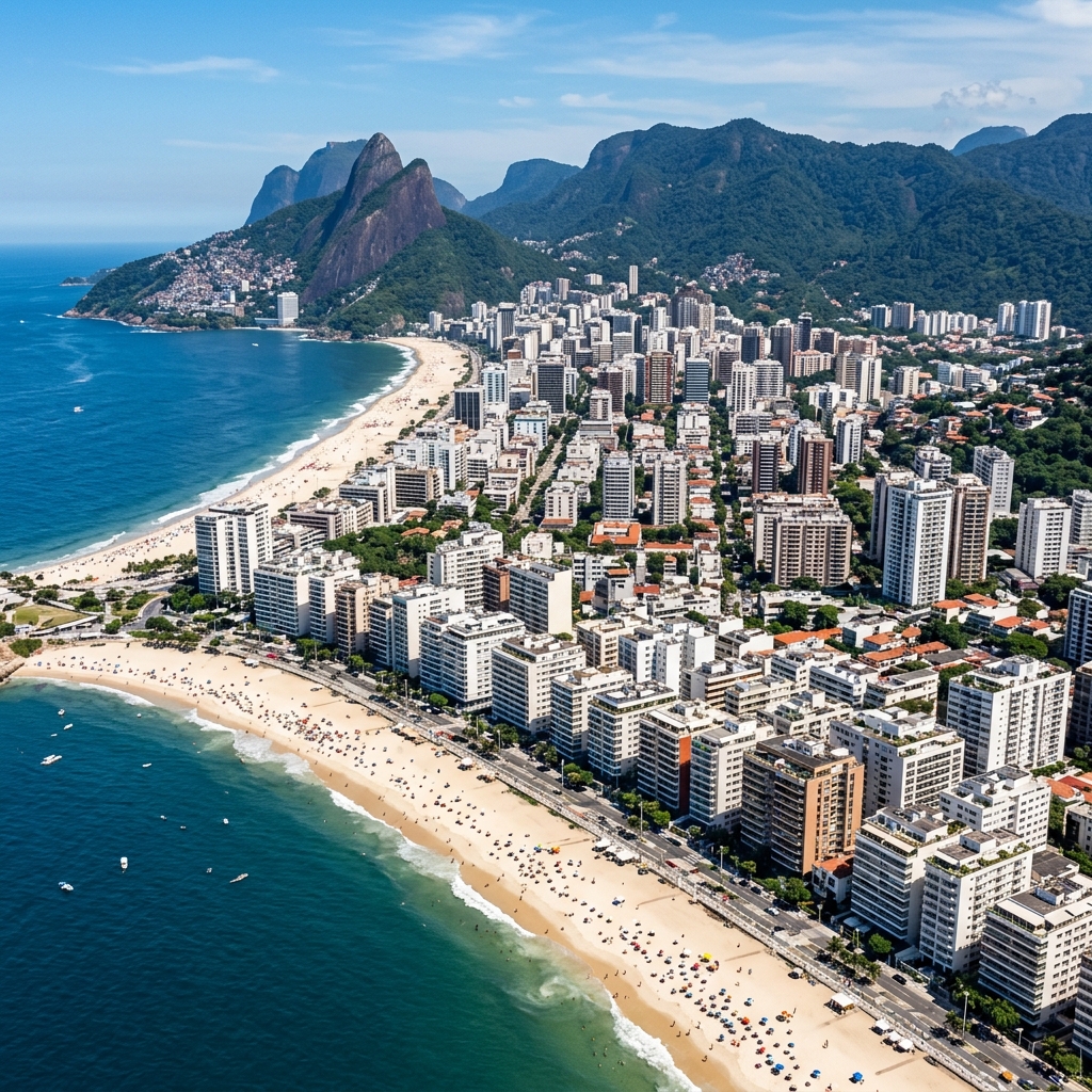 Iconic beach and mountain scenery of Rio de Janeiro visually paralleling Los Angeles, CA - Retire Brazil City Intelligence